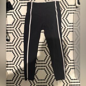 Black Leggings with White Stripes